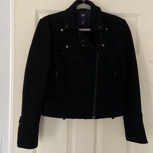 Gap Black Wool Moto Jacket